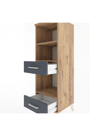 Hyperion Dolap 3 Raflı 2 Çekmeceli 44x44x134 Çam-Antrasit