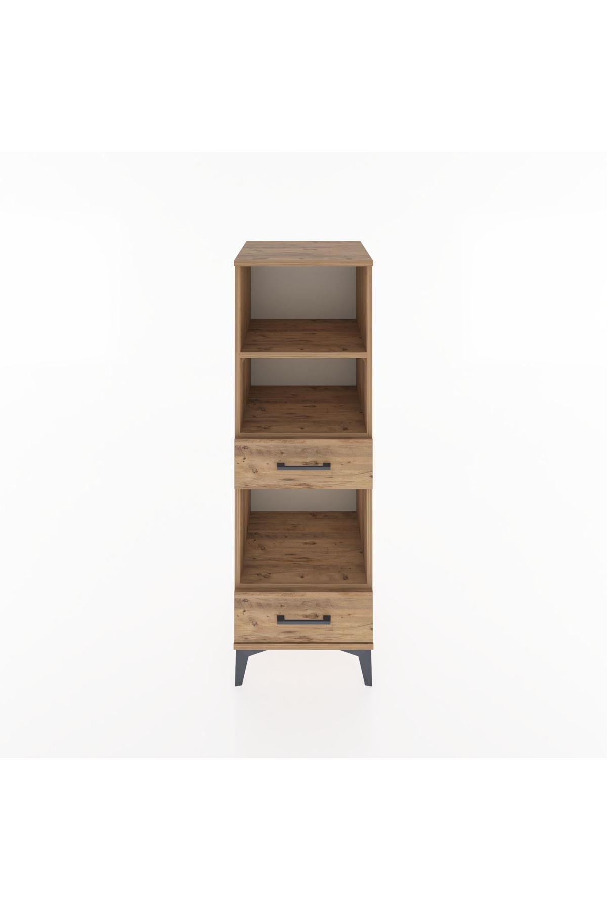 Hyperion Dolap 3 Raflı 2 Çekmeceli 44x44x134 Çam-Çam