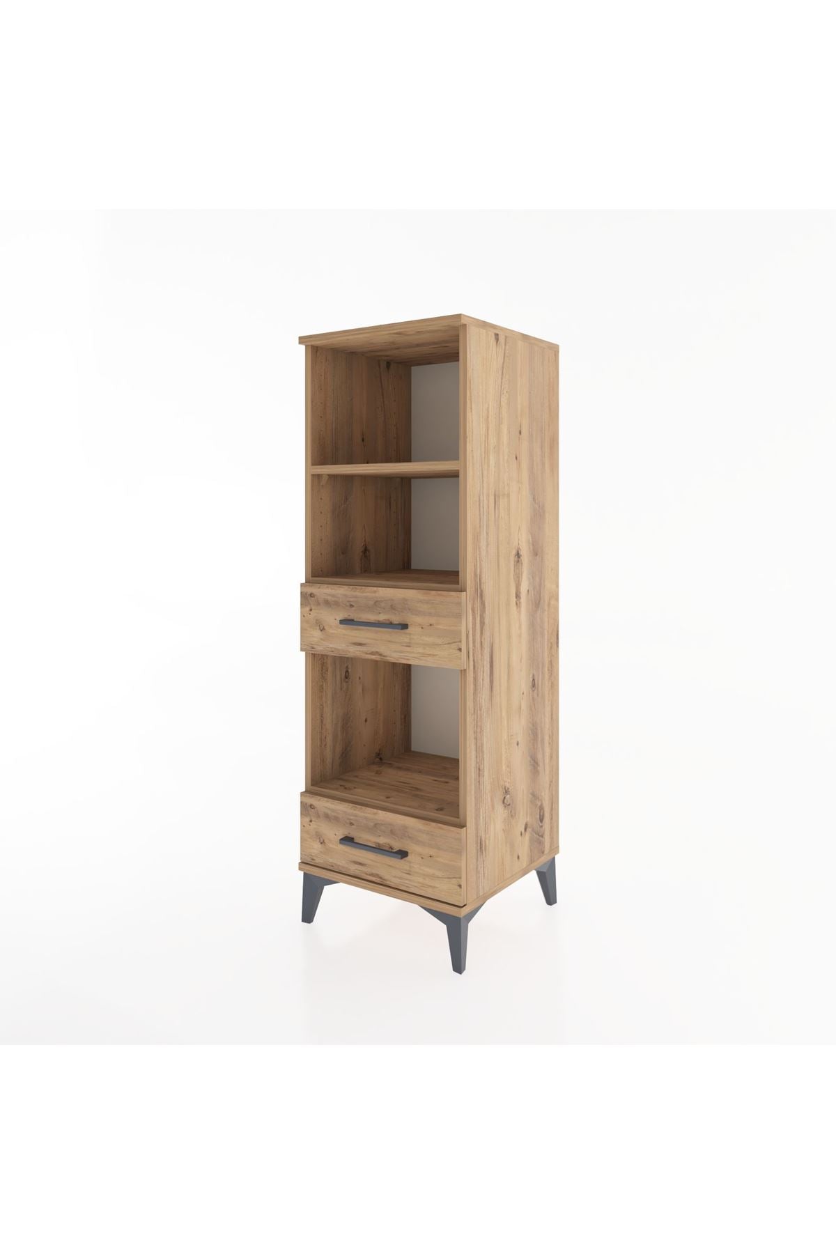 Hyperion Dolap 3 Raflı 2 Çekmeceli 44x44x134 Çam-Çam