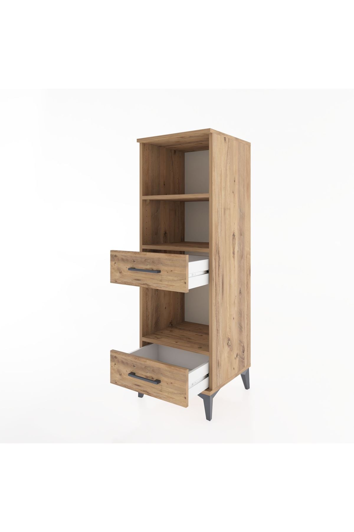 Hyperion Dolap 3 Raflı 2 Çekmeceli 44x44x134 Çam-Çam