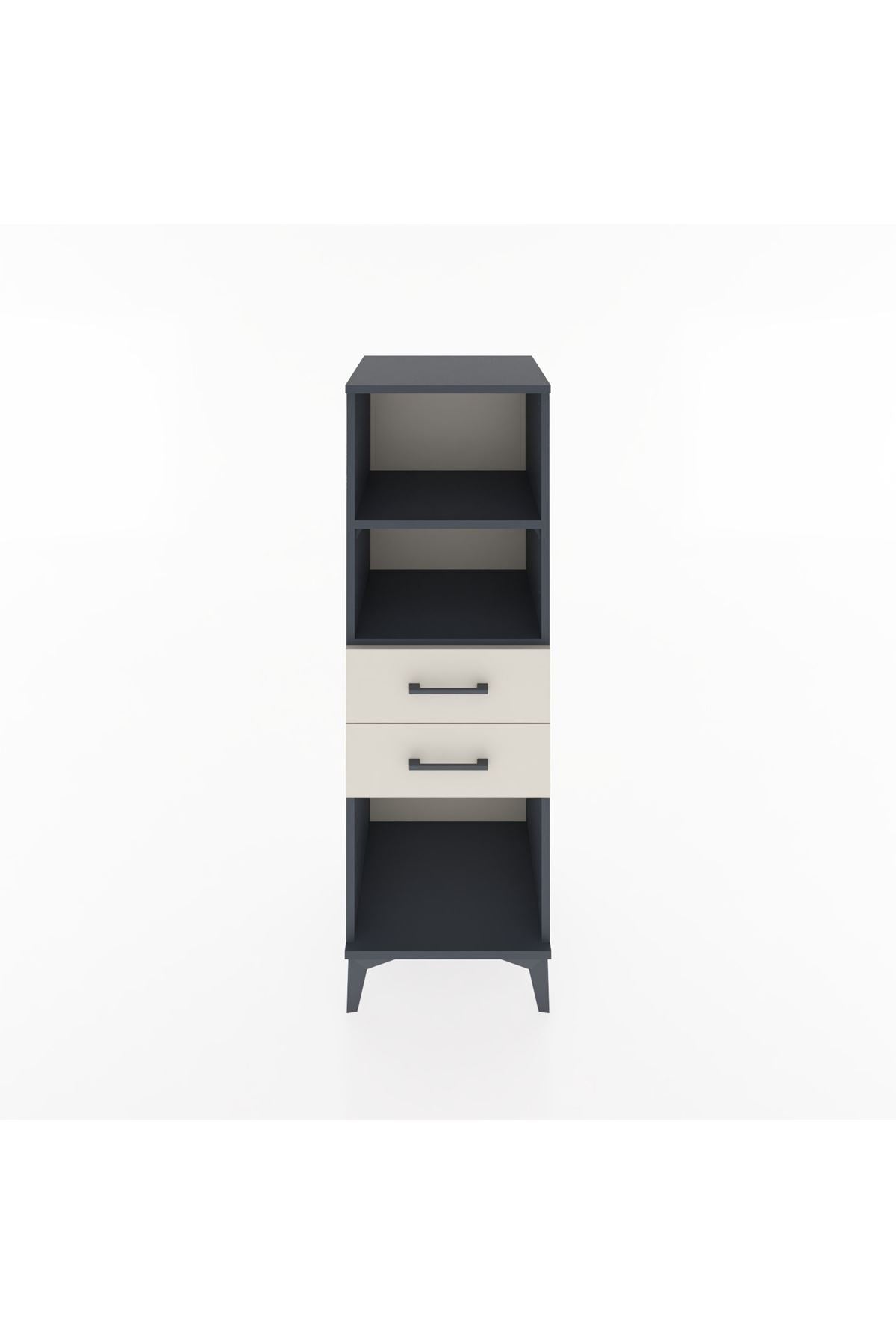 Hyperion Dolap 2 Raflı 2 Çekmeceli 44x44x134 Antrasit-Aytaşı