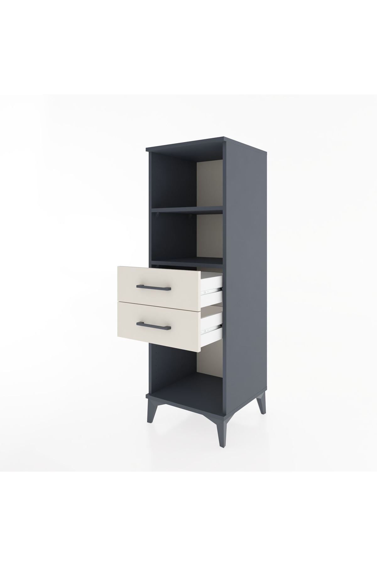 Hyperion Dolap 2 Raflı 2 Çekmeceli 44x44x134 Antrasit-Aytaşı