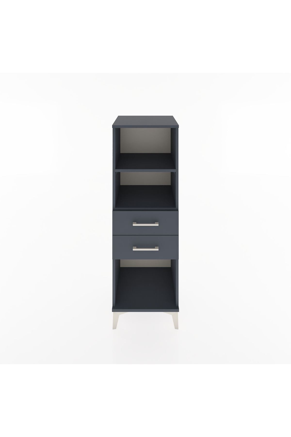 Hyperion Dolap 2 Raflı 2 Çekmeceli 44x44x134 Antrasit-Antrasit