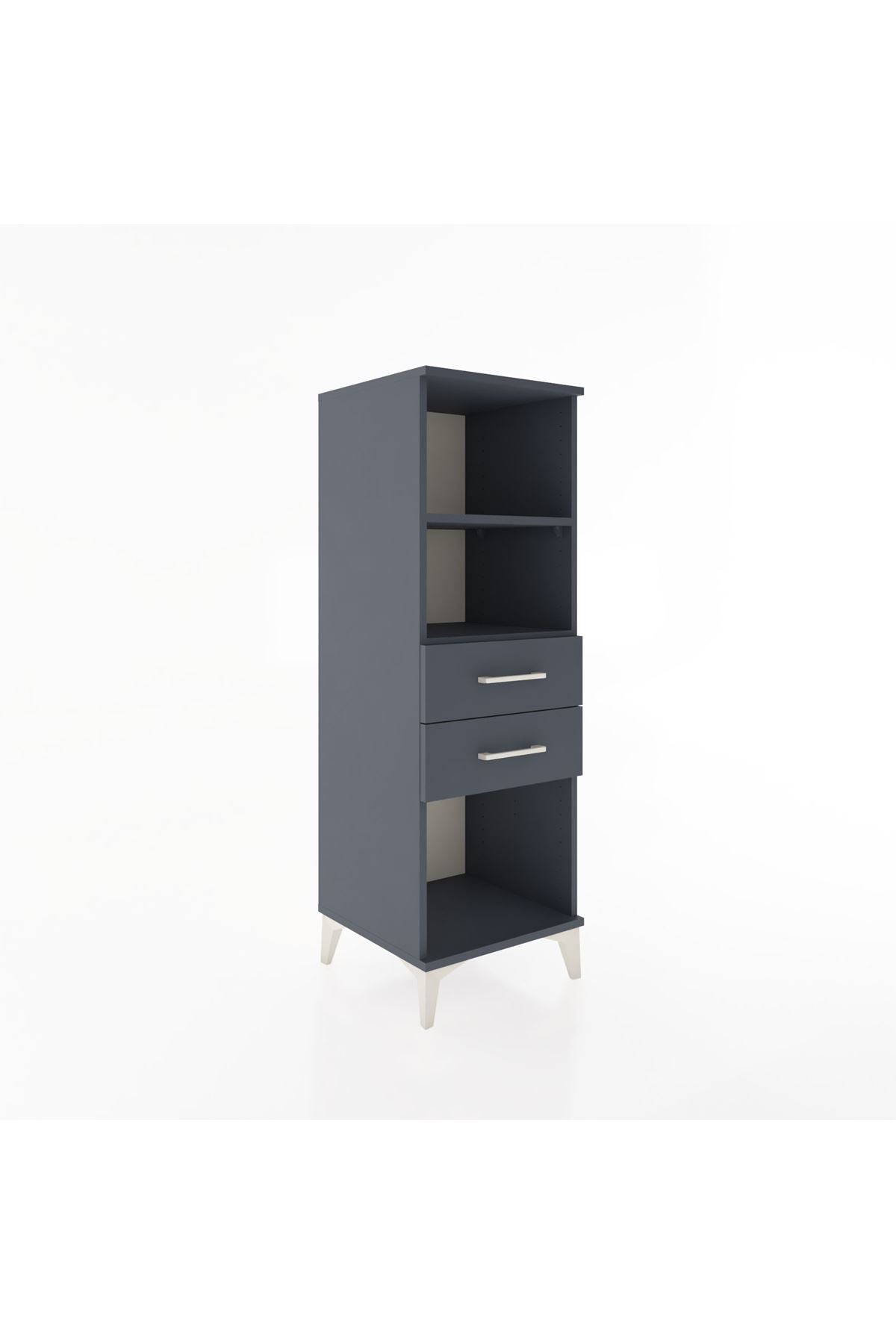 Hyperion Dolap 2 Raflı 2 Çekmeceli 44x44x134 Antrasit-Antrasit