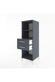 Hyperion Dolap 2 Raflı 2 Çekmeceli 44x44x134 Antrasit-Antrasit