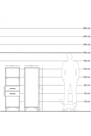 Hyperion Dolap 2 Raflı 2 Çekmeceli 44x44x134 Antrasit-Antrasit