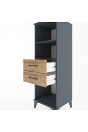 Hyperion Dolap 2 Raflı 2 Çekmeceli 44x44x134 Antrasit-Çam
