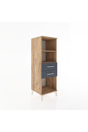 Hyperion Dolap 2 Raflı 2 Çekmeceli 44x44x134 Çam-Antrasit