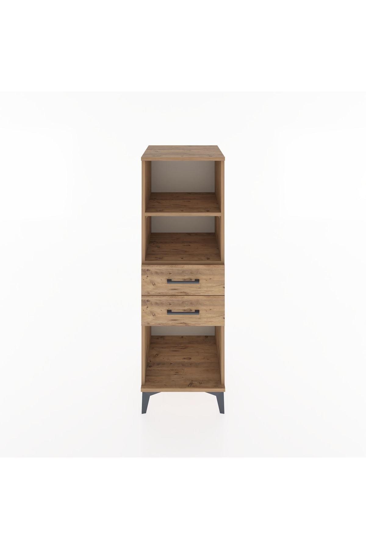 Hyperion Dolap 2 Raflı 2 Çekmeceli 44x44x134 Çam-Çam