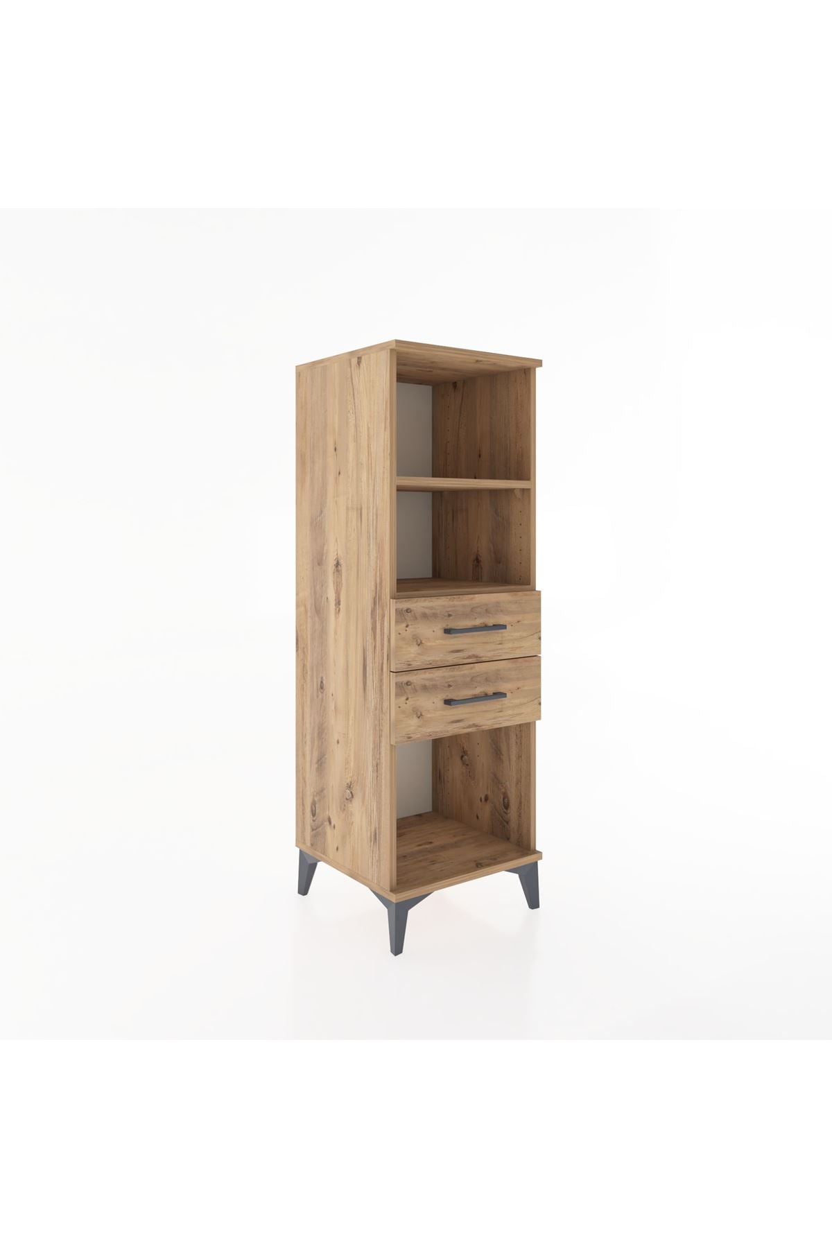 Hyperion Dolap 2 Raflı 2 Çekmeceli 44x44x134 Çam-Çam