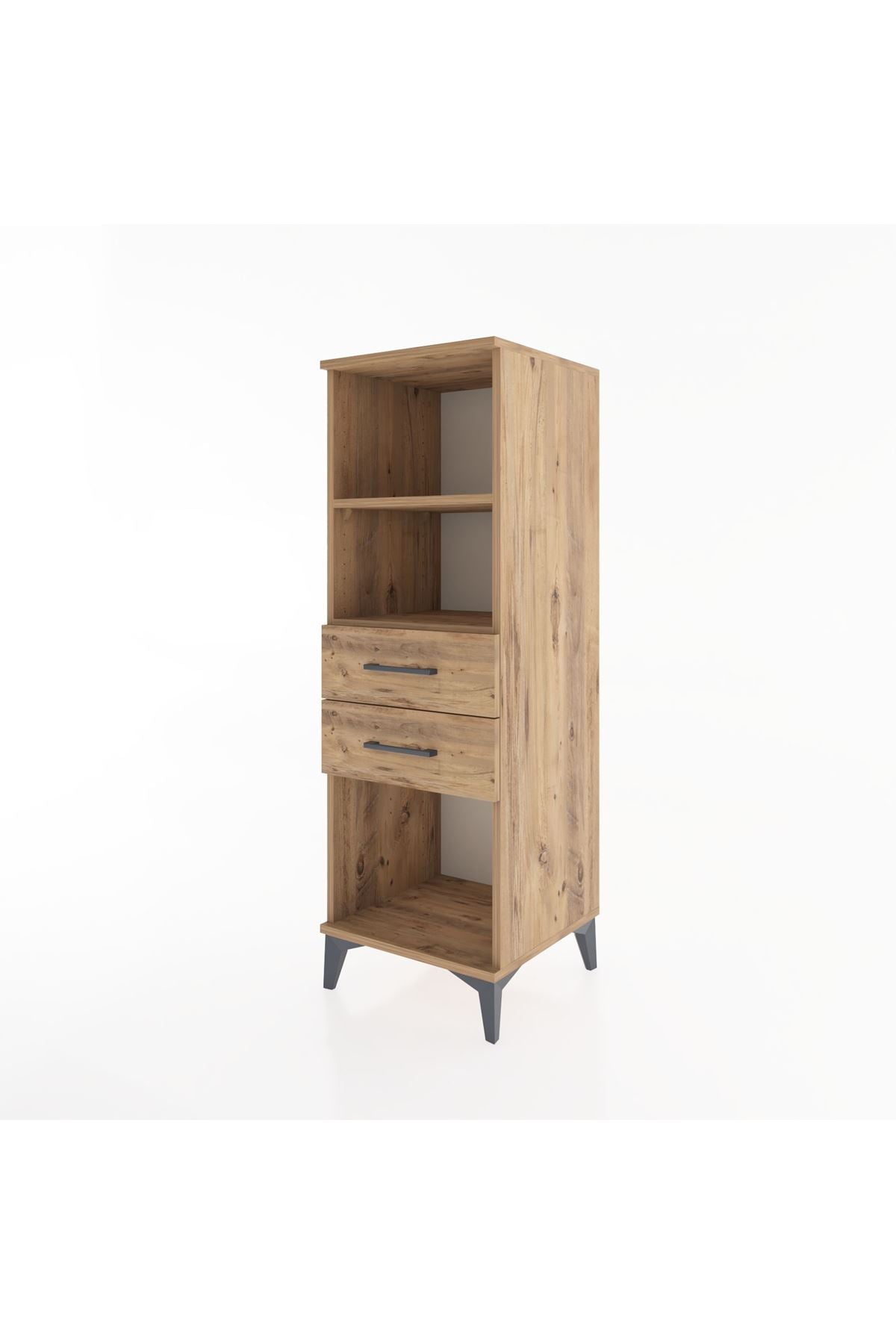 Hyperion Dolap 2 Raflı 2 Çekmeceli 44x44x134 Çam-Çam