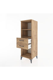 Hyperion Dolap 2 Raflı 2 Çekmeceli 44x44x134 Çam-Çam