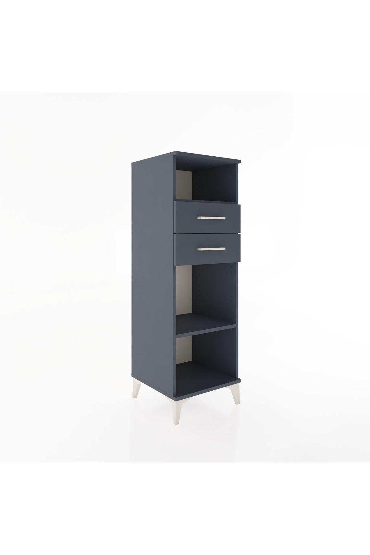 Hyperion Dolap 2 Raflı 2 Çekmeceli 44x44x134 Antrasit-Antrasit