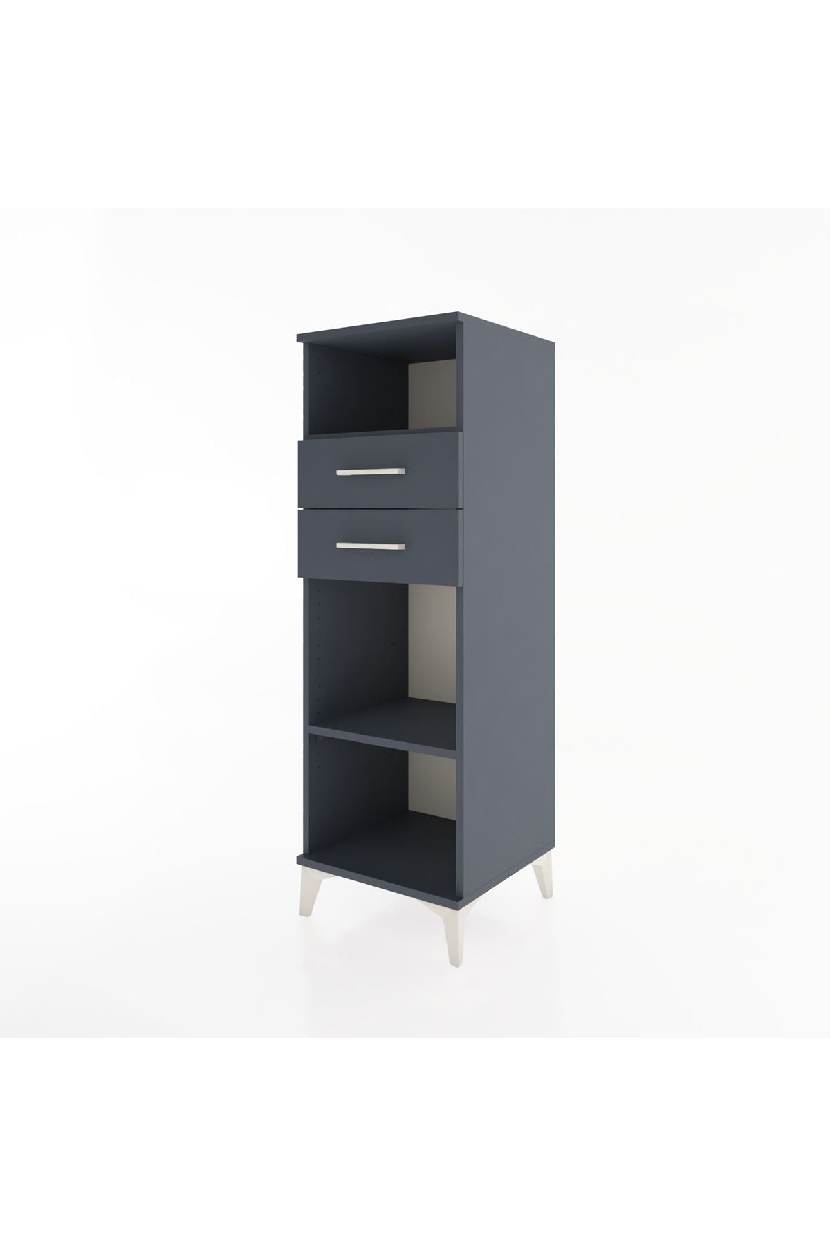 Hyperion Dolap 2 Raflı 2 Çekmeceli 44x44x134 Antrasit-Antrasit