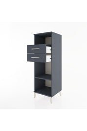 Hyperion Dolap 2 Raflı 2 Çekmeceli 44x44x134 Antrasit-Antrasit