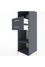 Hyperion Dolap 2 Raflı 2 Çekmeceli 44x44x134 Antrasit-Antrasit