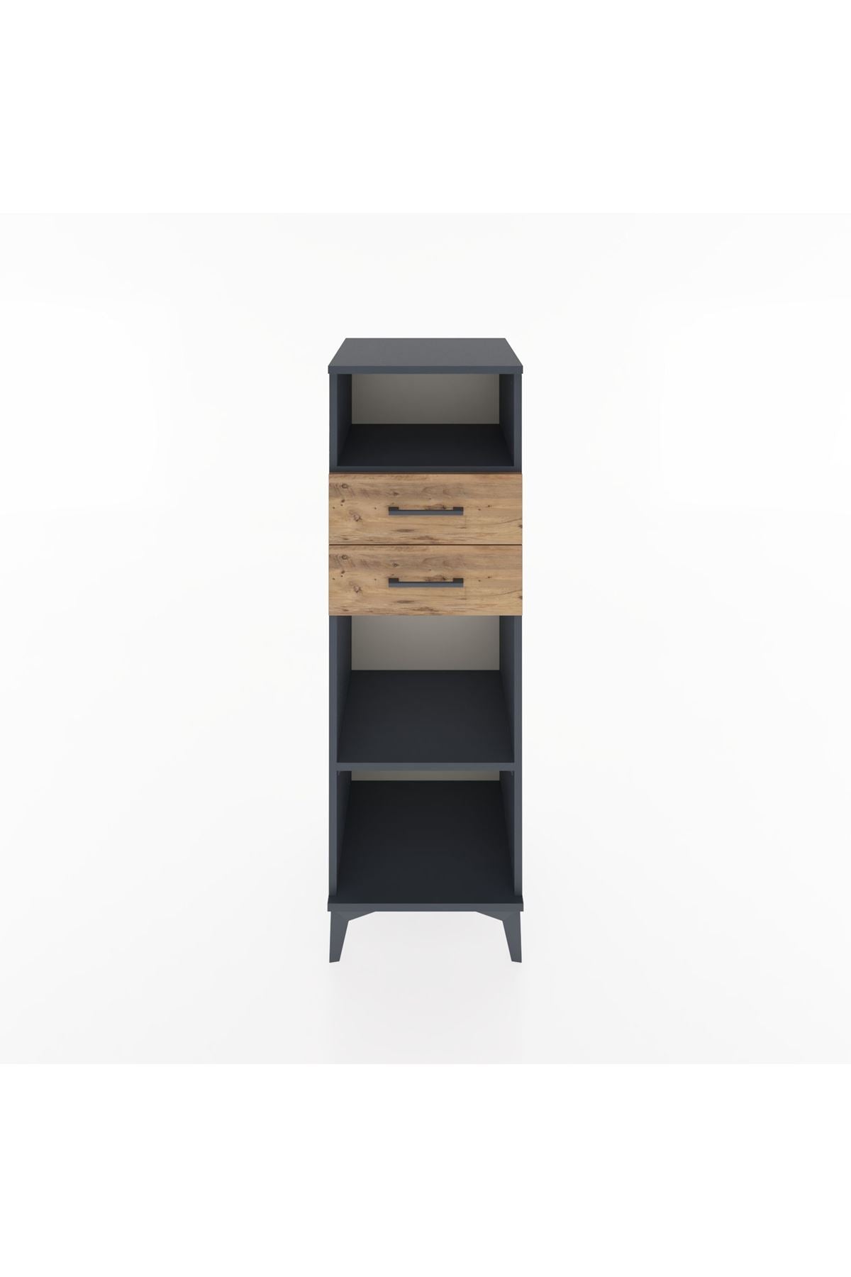 Hyperion Dolap 2 Raflı 2 Çekmeceli 44x44x134 Antrasit-Çam