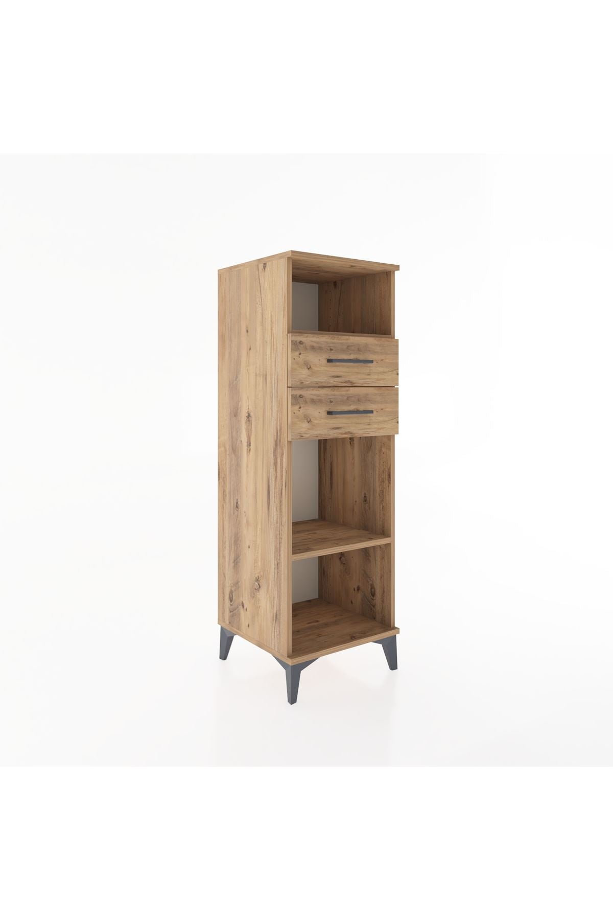 Hyperion Dolap 2 Raflı 2 Çekmeceli 44x44x134 Çam-Çam