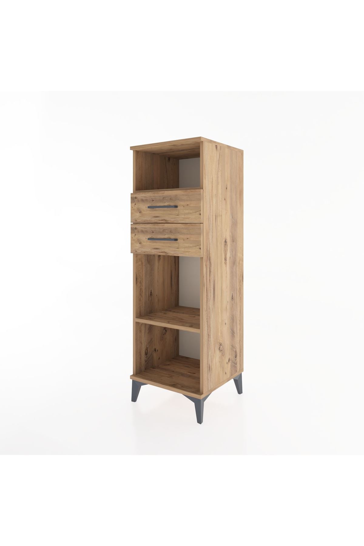 Hyperion Dolap 2 Raflı 2 Çekmeceli 44x44x134 Çam-Çam