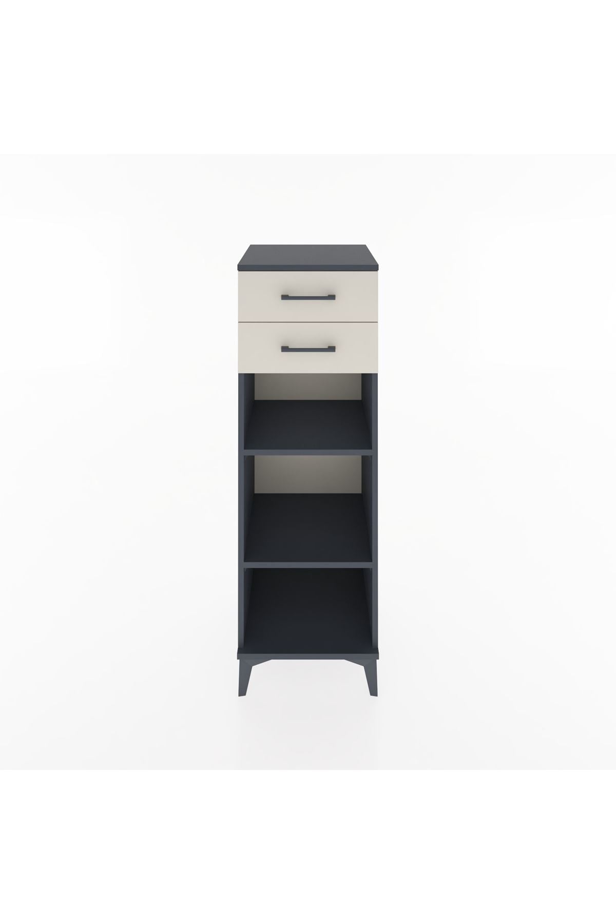 Hyperion Dolap 2 Raflı 2 Çekmeceli 44x44x134 Antrasit-Aytaşı