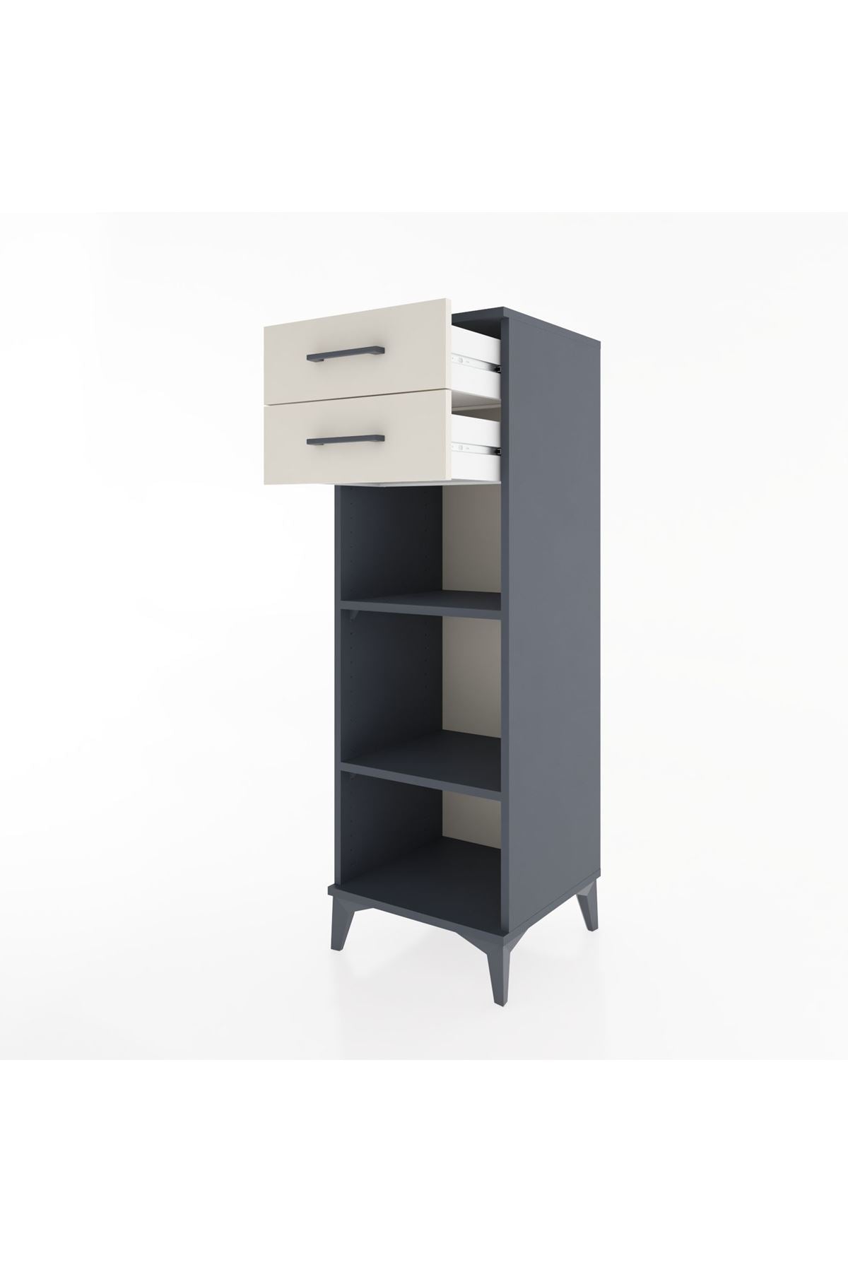 Hyperion Dolap 2 Raflı 2 Çekmeceli 44x44x134 Antrasit-Aytaşı