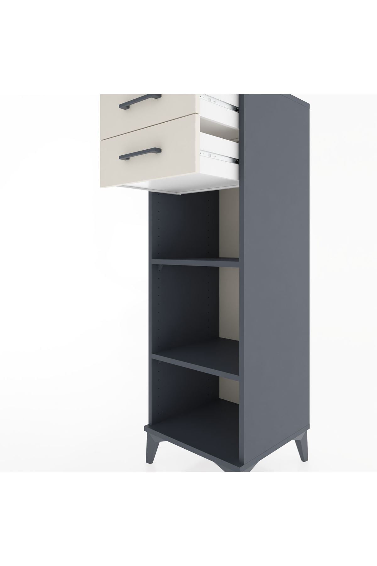 Hyperion Dolap 2 Raflı 2 Çekmeceli 44x44x134 Antrasit-Aytaşı