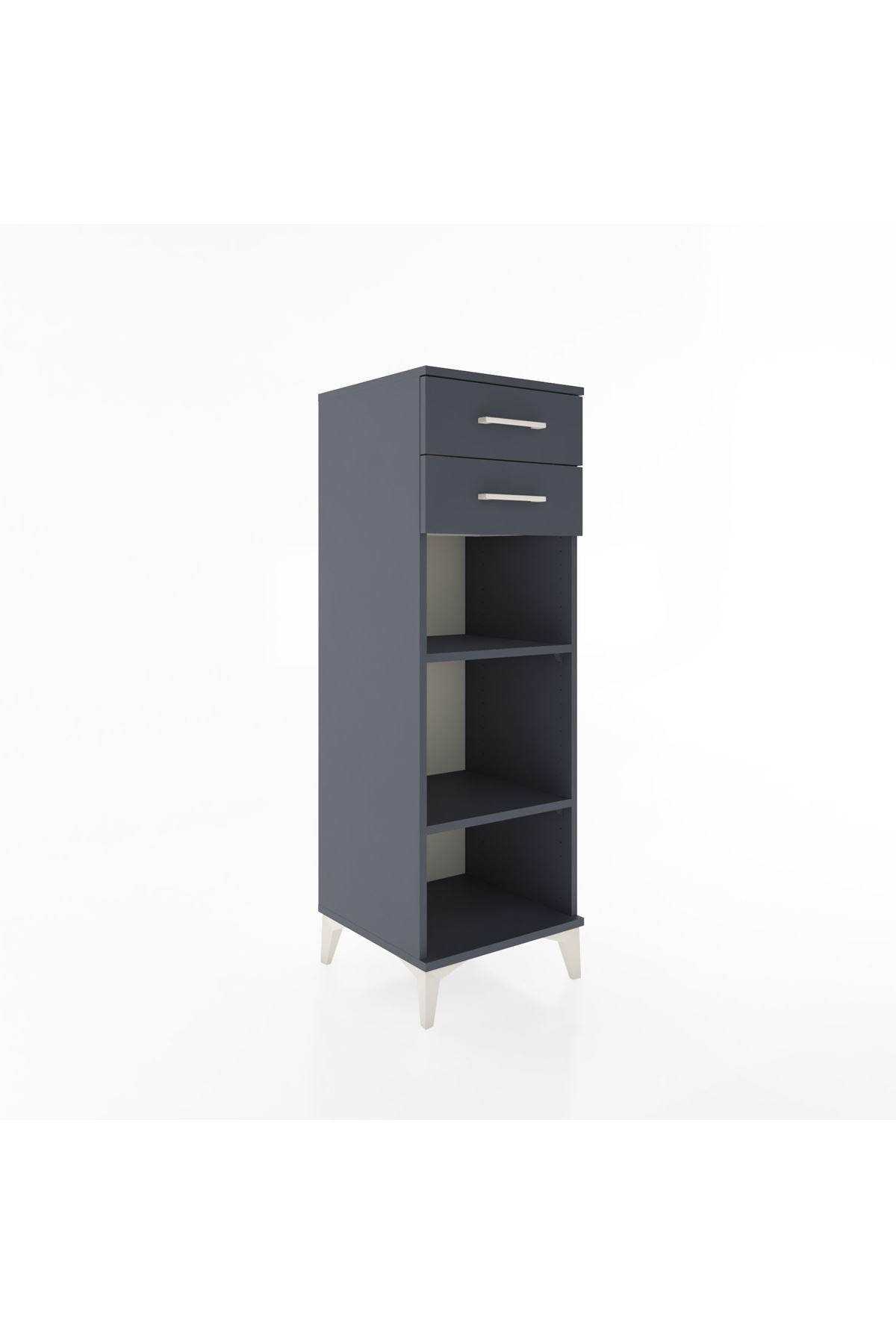 Hyperion Dolap 2 Raflı 2 Çekmeceli 44x44x134 Antrasit-Antrasit