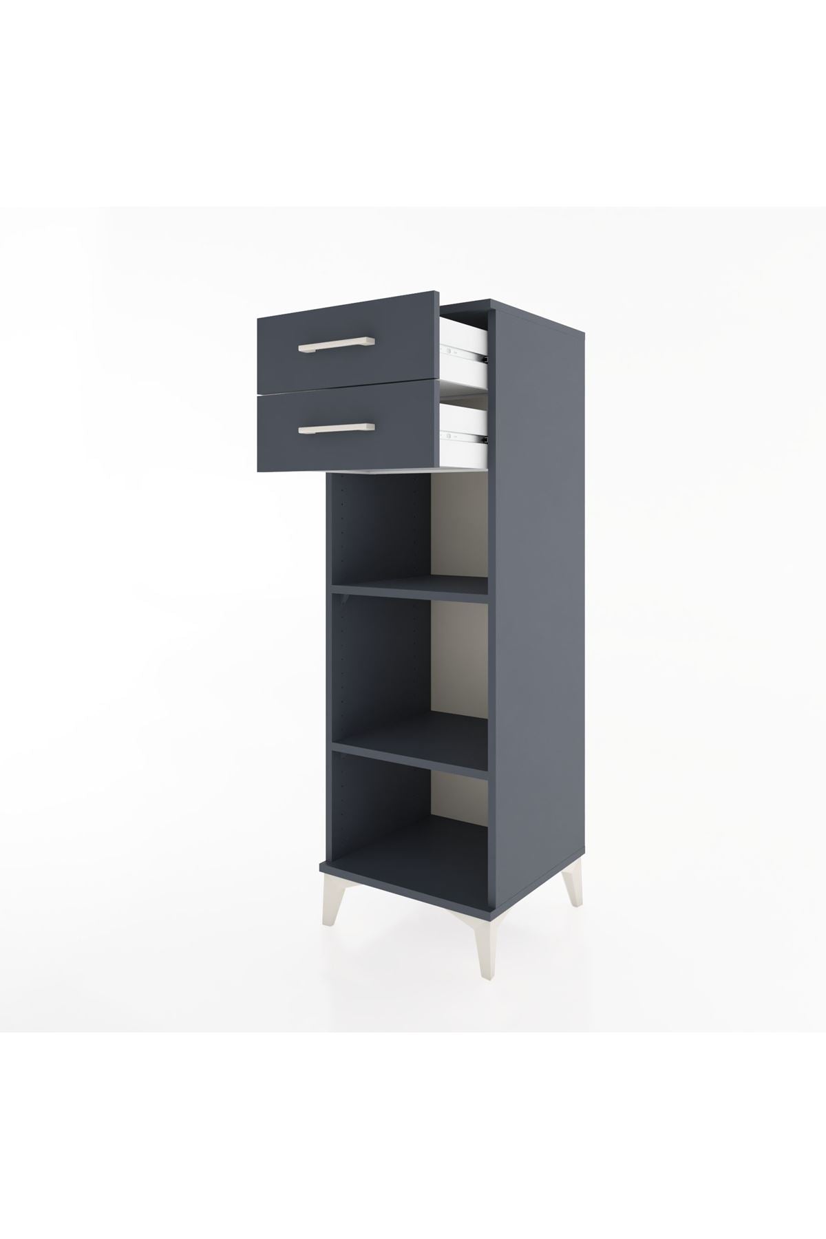 Hyperion Dolap 2 Raflı 2 Çekmeceli 44x44x134 Antrasit-Antrasit