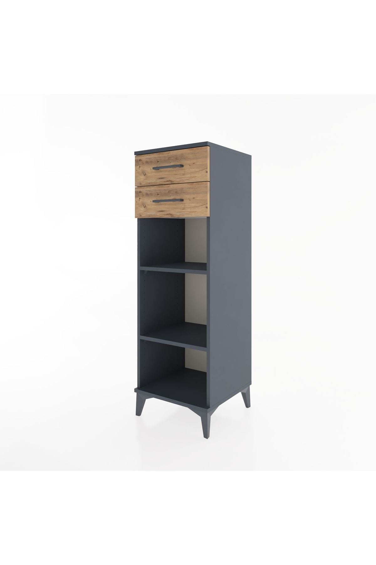 Hyperion Dolap 2 Raflı 2 Çekmeceli 44x44x134 Antrasit-Çam