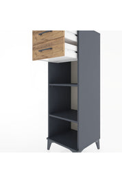 Hyperion Dolap 2 Raflı 2 Çekmeceli 44x44x134 Antrasit-Çam