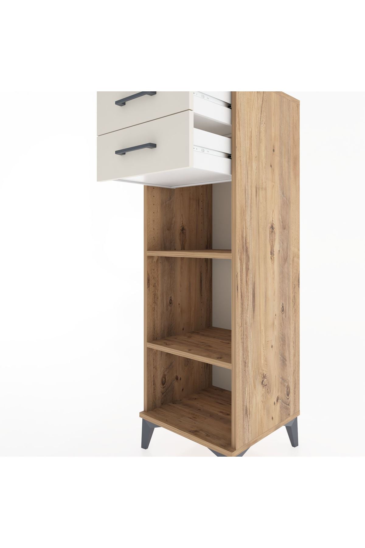 Hyperion Dolap 2 Raflı 2 Çekmeceli 44x44x134 Çam-Aytaşı