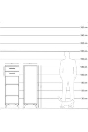 Hyperion Dolap 2 Raflı 2 Çekmeceli 44x44x134 Çam-Aytaşı
