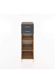 Hyperion Dolap 2 Raflı 2 Çekmeceli 44x44x134 Çam-Antrasit