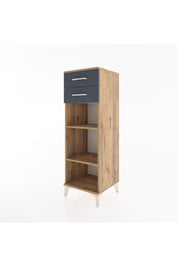 Hyperion Dolap 2 Raflı 2 Çekmeceli 44x44x134 Çam-Antrasit