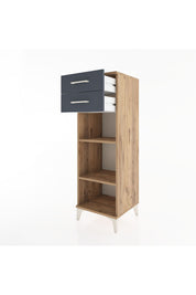 Hyperion Dolap 2 Raflı 2 Çekmeceli 44x44x134 Çam-Antrasit