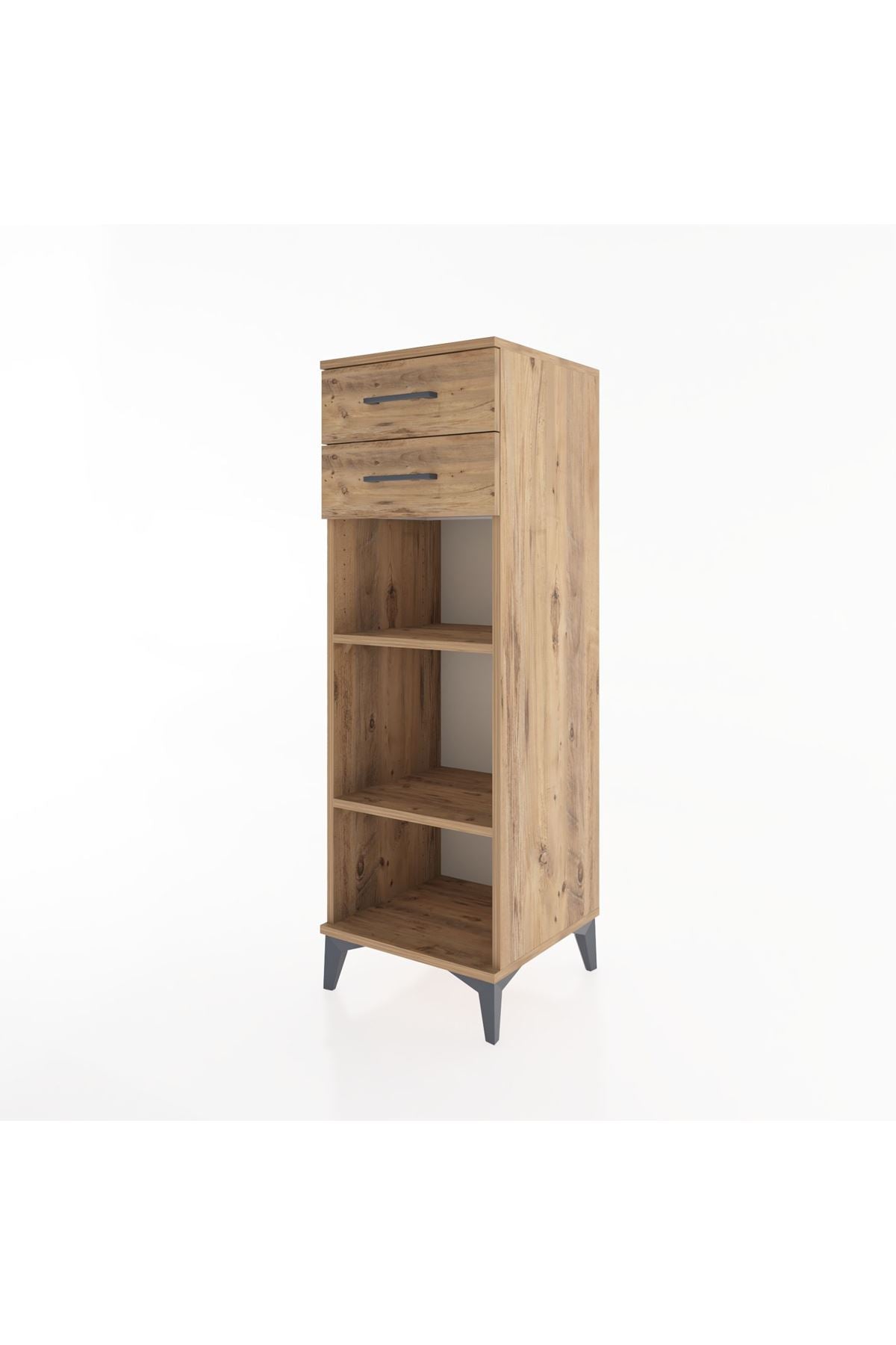 Hyperion Dolap 2 Raflı 2 Çekmeceli 44x44x134 Çam-Çam