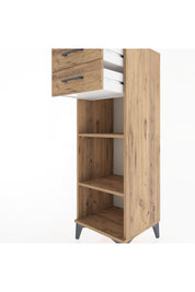 Hyperion Dolap 2 Raflı 2 Çekmeceli 44x44x134 Çam-Çam
