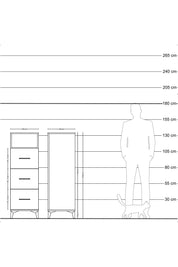 Hyperion Dolap Tek Raflı 3 Çekmeceli 44x44x134 Antrasit-Antrasit