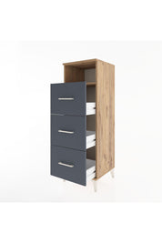 Hyperion Dolap Tek Raflı 3 Çekmeceli 44x44x134 Çam-Antrasit