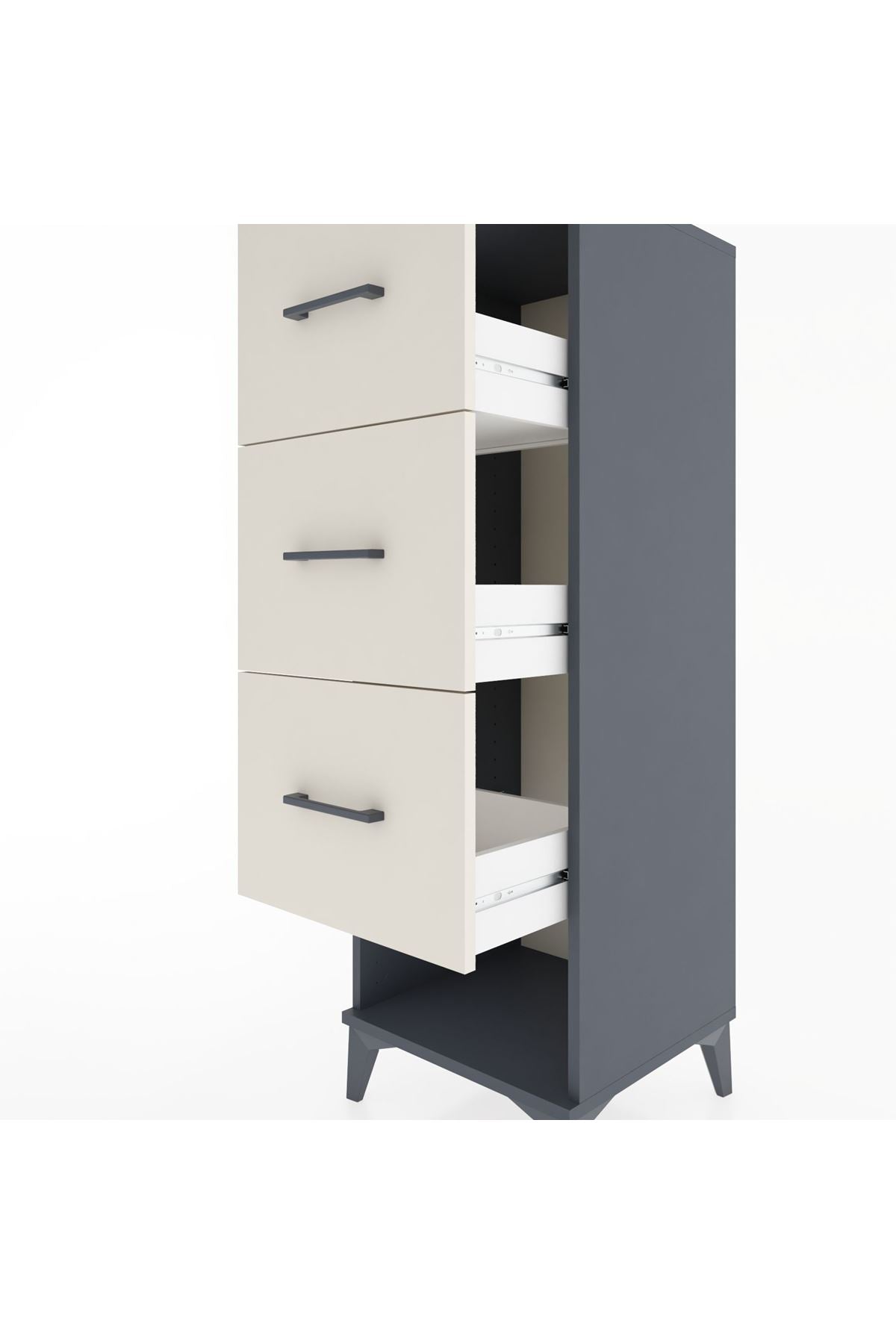 Hyperion Dolap 3 Çekmeceli 44x44x134 Antrasit-Aytaşı