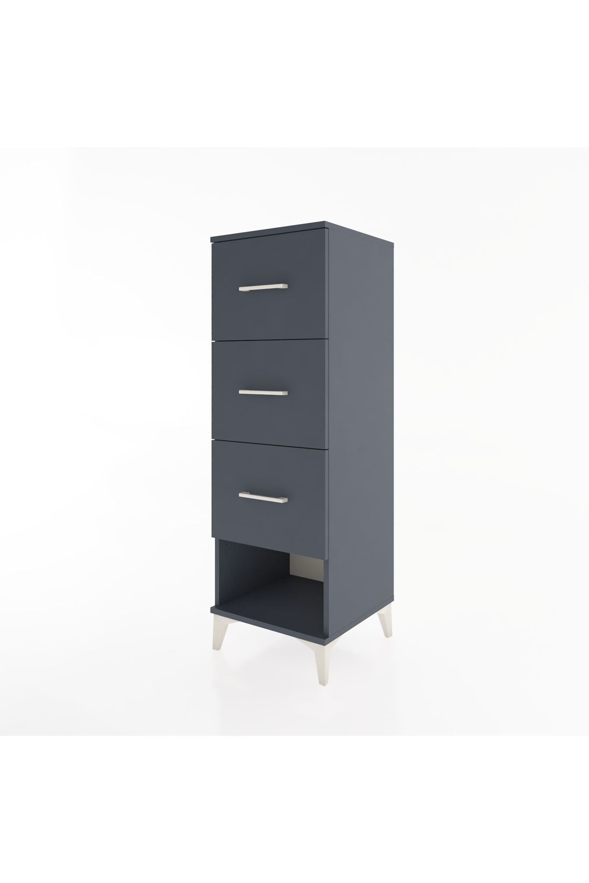 Hyperion Dolap 3 Çekmeceli 44x44x134 Antrasit-Antrasit
