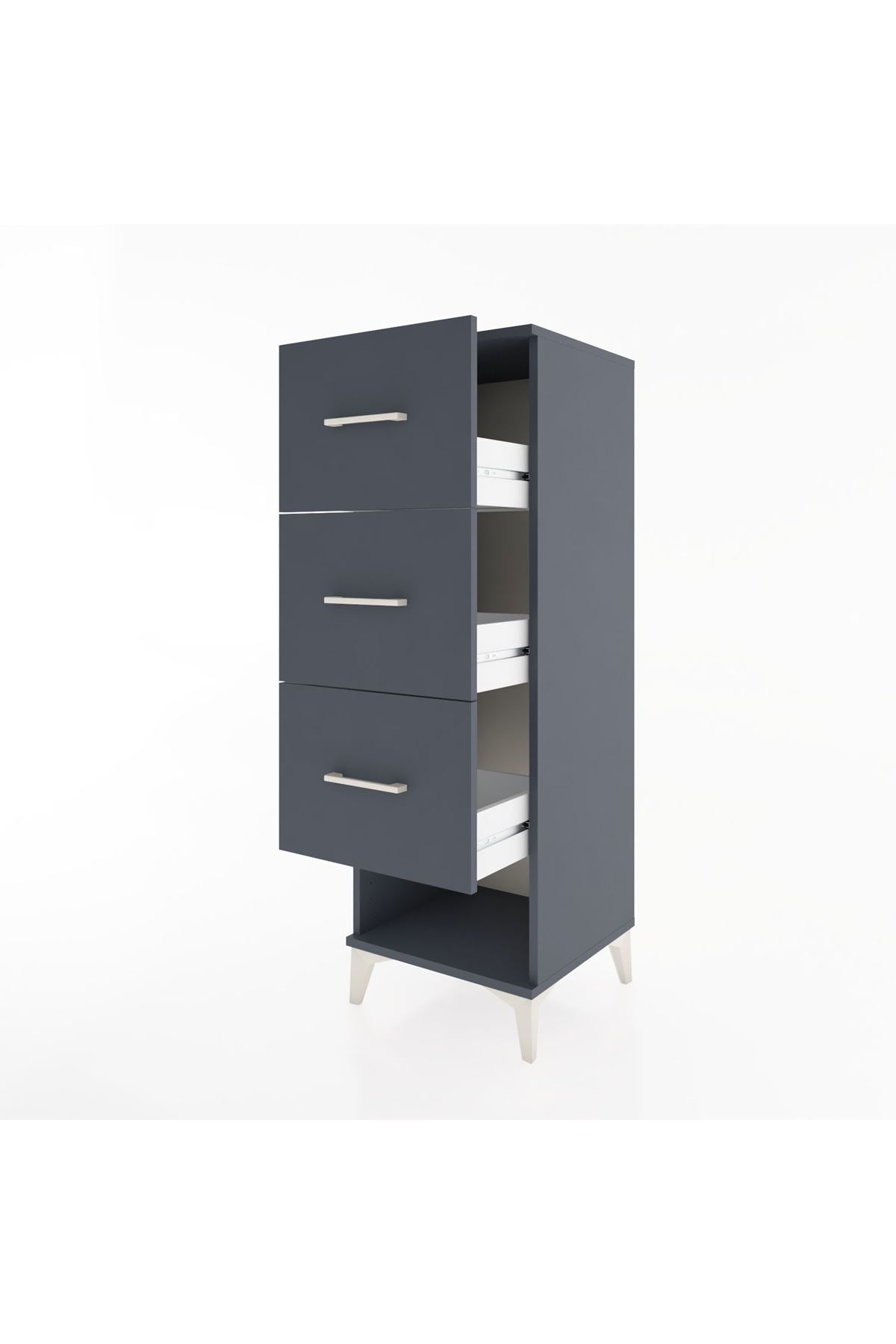 Hyperion Dolap 3 Çekmeceli 44x44x134 Antrasit-Antrasit