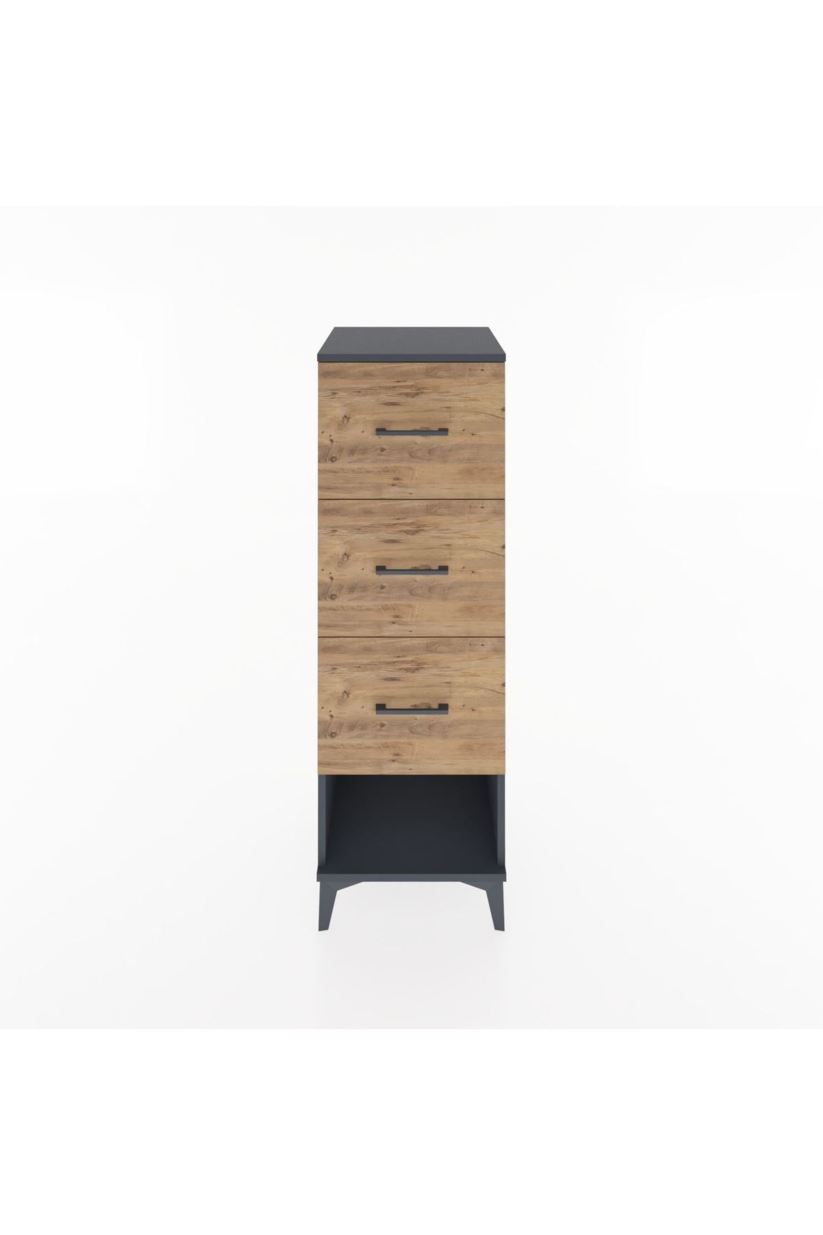Hyperion Dolap 3 Çekmeceli 44x44x134 Antrasit-Çam