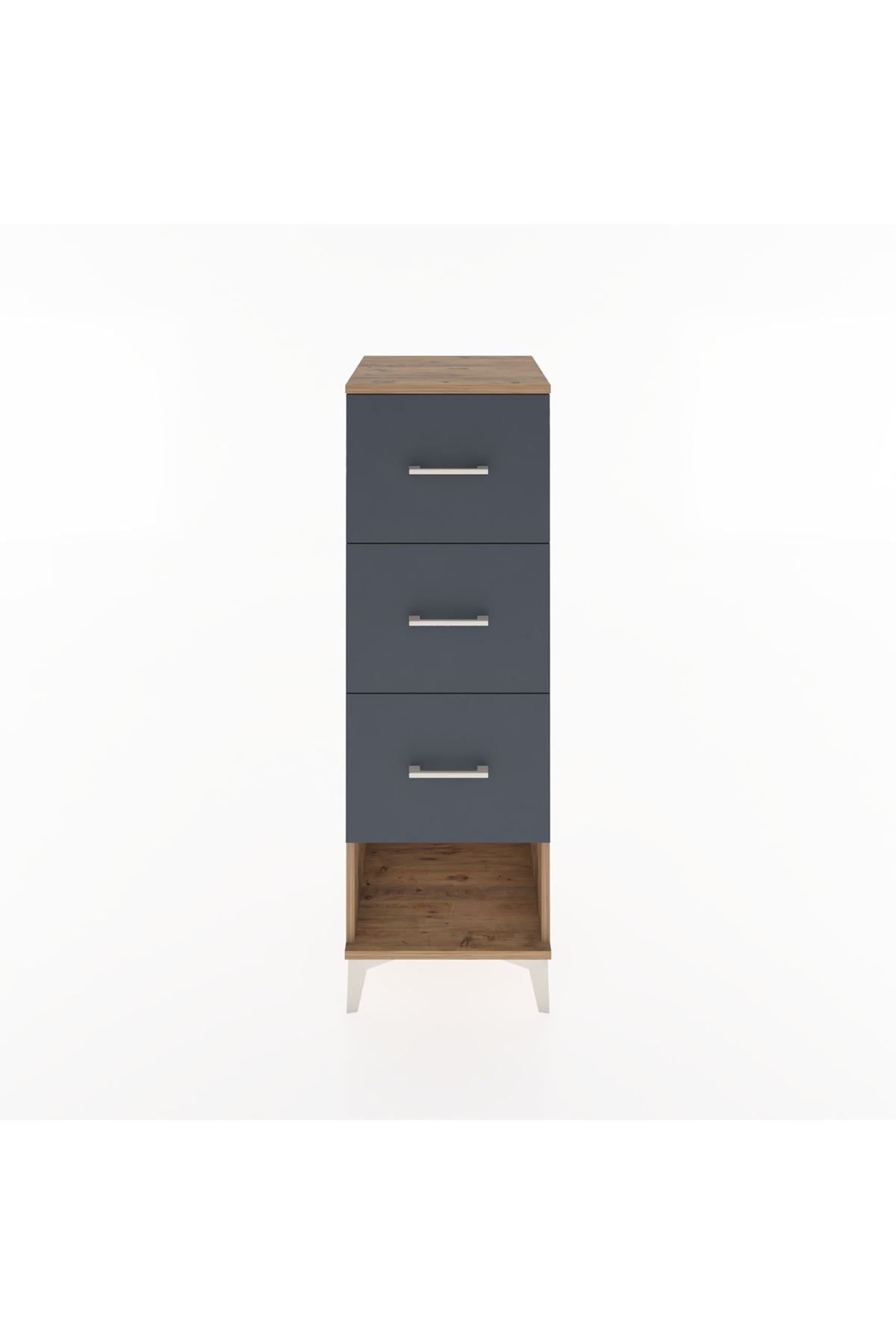 Hyperion Dolap 3 Çekmeceli 44x44x134 Çam-Antrasit