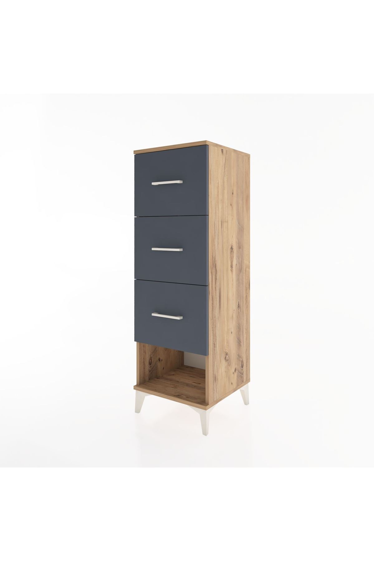 Hyperion Dolap 3 Çekmeceli 44x44x134 Çam-Antrasit