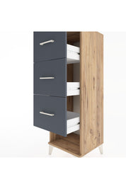 Hyperion Dolap 3 Çekmeceli 44x44x134 Çam-Antrasit