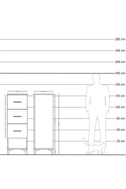 Hyperion Dolap 3 Çekmeceli 44x44x134 Çam-Antrasit