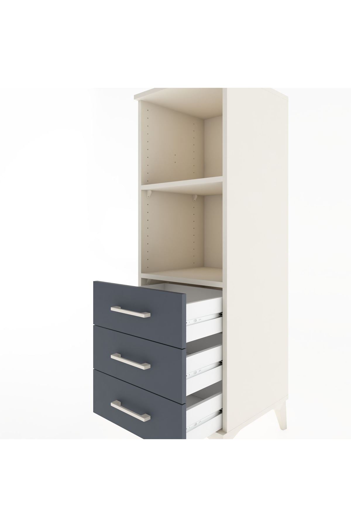 Hyperion Dolap 2 Raflı 3 Çekmeceli 44x44x134 Aytaşı-Antrasit