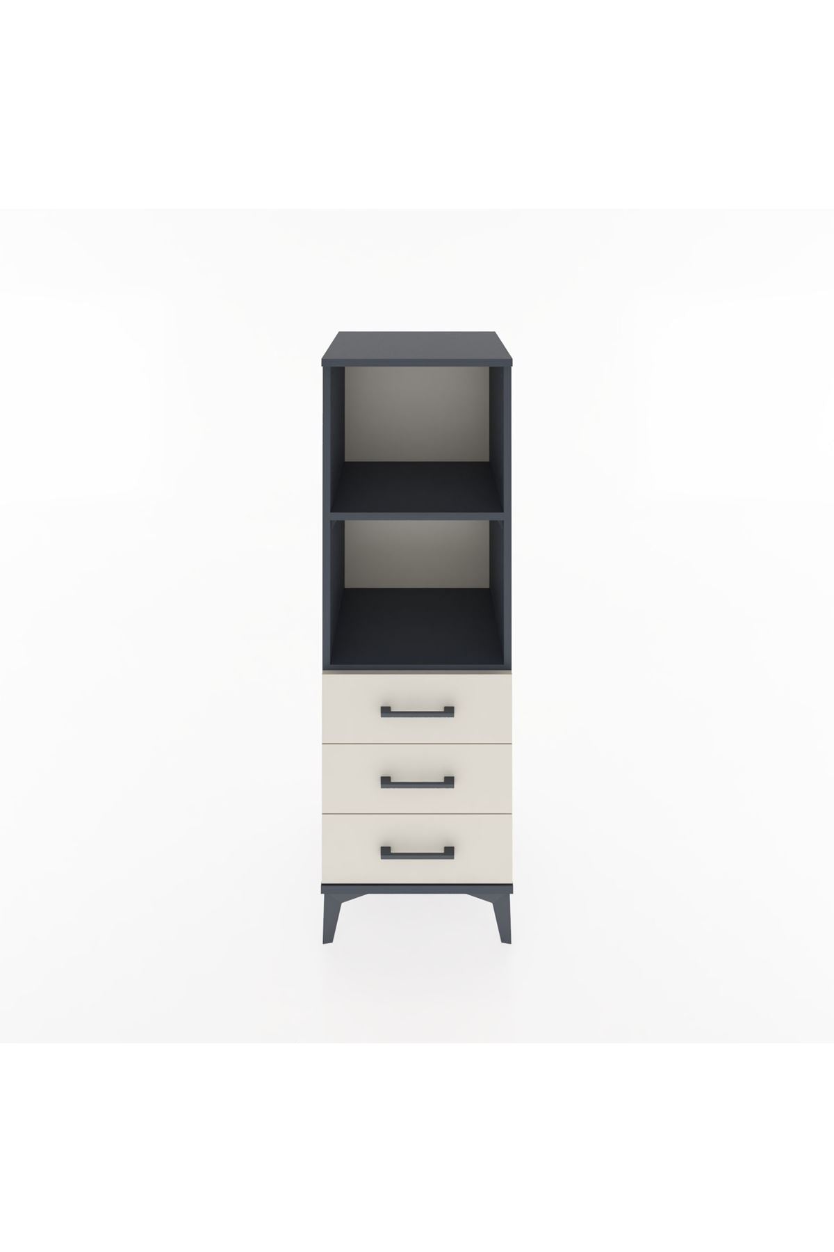 Hyperion Dolap 2 Raflı 3 Çekmeceli 44x44x134 Antrasit-Aytaşı