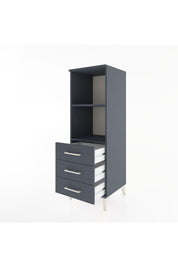 Hyperion Dolap 2 Raflı 3 Çekmeceli 44x44x134 Antrasit-Antrasit